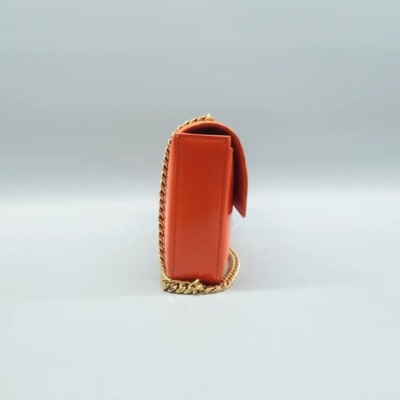 Celine Orange Shoulder Bag with Gold Chain - Picture 4 of 11